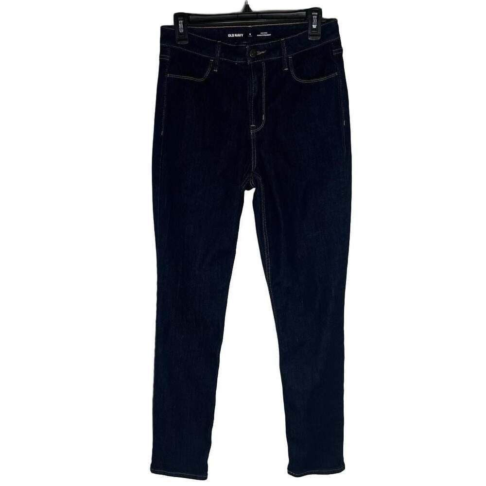Old Navy High-Rise Wow Straight Jeans Dark Wash Size 8 Long